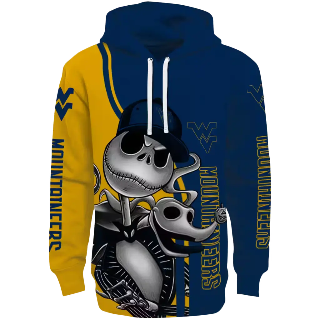 west virginia mountaineers jack skellington blue hoodie best selling west virginia mountaineers jack skellington blue hoodie best selling